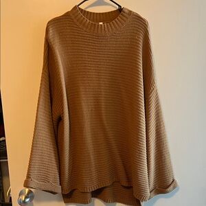 Target Women's Ribbed Crewneck Sweater in Camel Brown